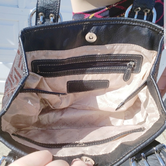 Tiganello Burgandy & Black Pattern Purse - Picture 4 of 4